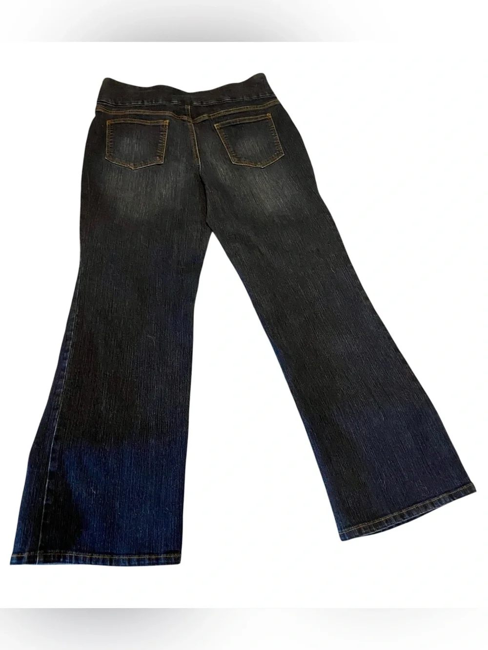 Women’s Dark Blue Denim Stretchy Pull on Jeans D & Co size 14